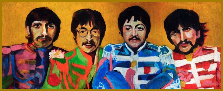 The Beatles, Rock Star, Sargent Pepper, Oil Painting, Vintage, The 60